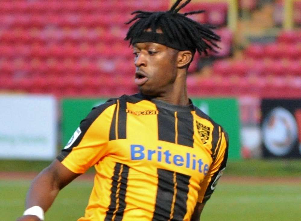 Andre Coker on his Maidstone debut at Gateshead Picture: Steve Terrell