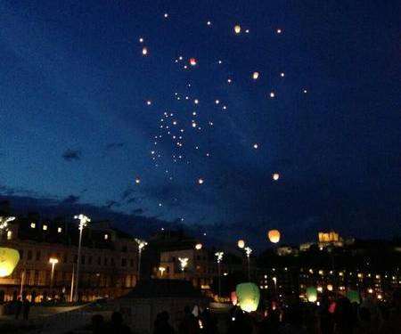 The skies of Dover were lit up with lanterns to remember Michael Kerr. Picture: Sarah King