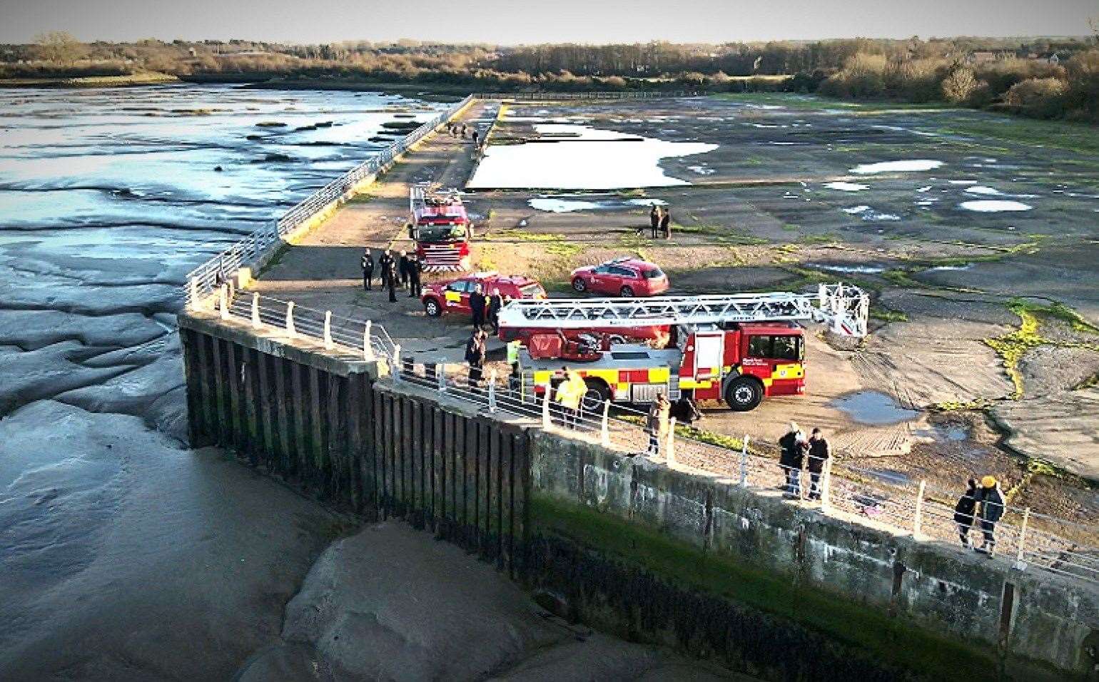Emergency services respond to reports of bones in the Medway estuary. Picture: Scott Dawson/Kent Police