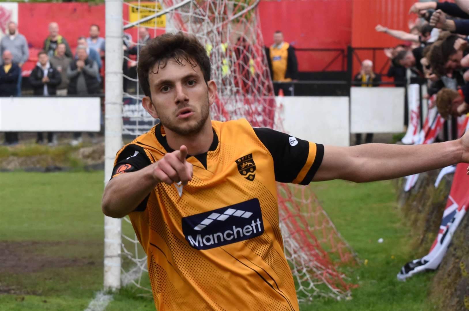 Hady Ghandour celebrates his goal for Maidstone at Welling Picture: Steve Terrell