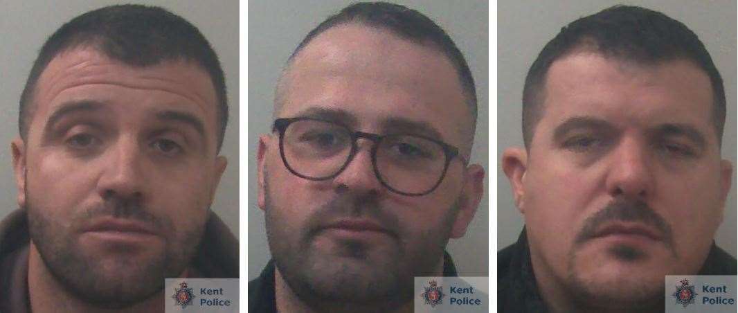 County line dealers Sidrit Musallari, Nuhi Duraku and Besim Saraci have all been jailed. Picture: Kent Police