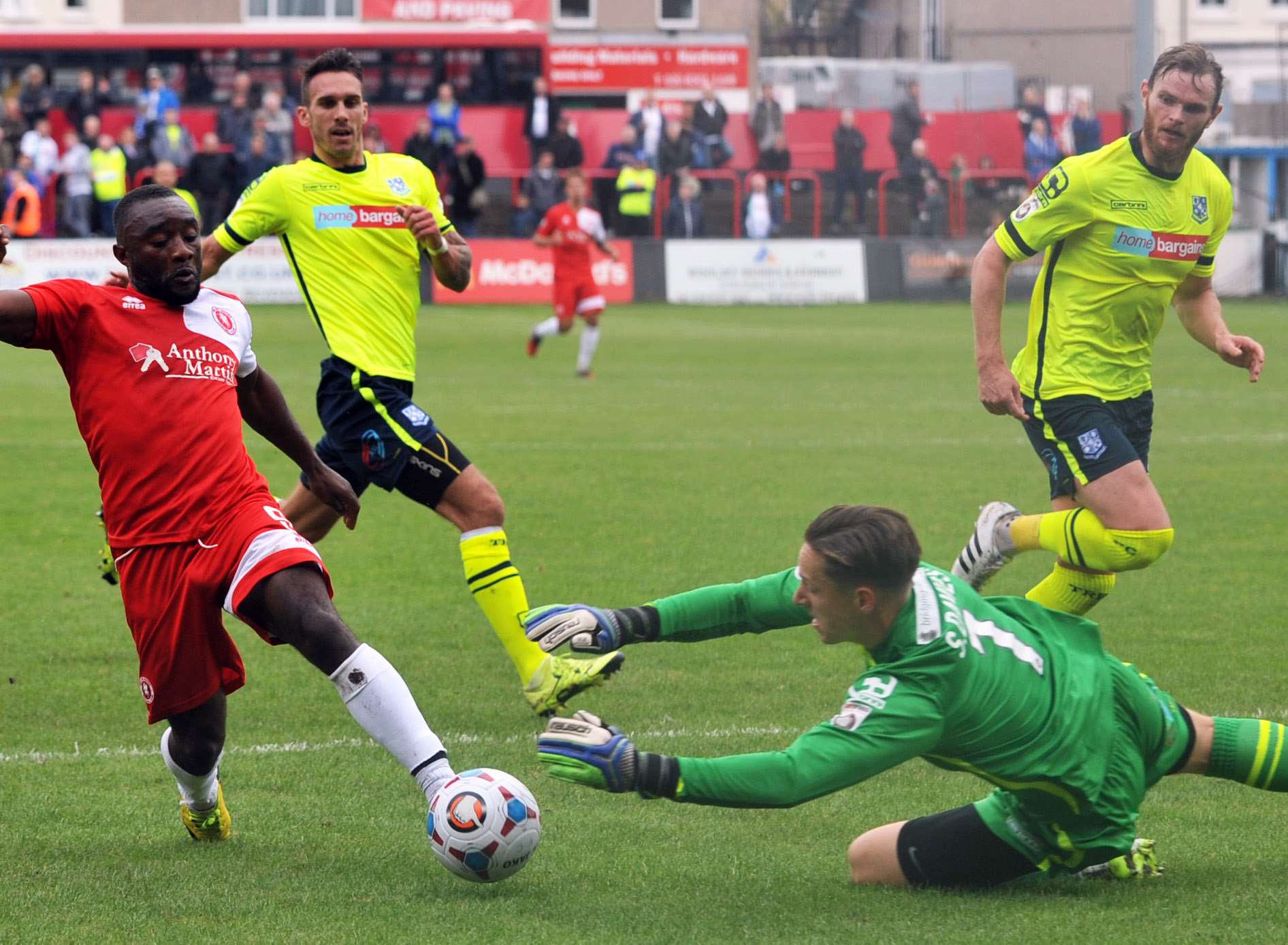 Welling's Sahr Kabba in action against Tranmere on Saturday. Picture: David Brown