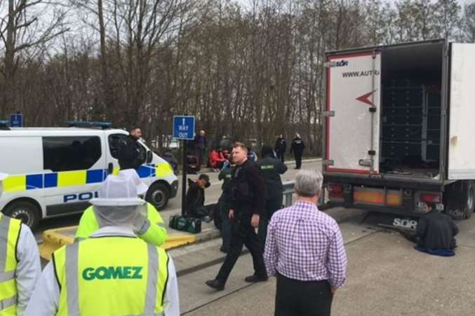 A previous discovery of illegal migrants stowed away in lorries arriving at Gomez fruit packers