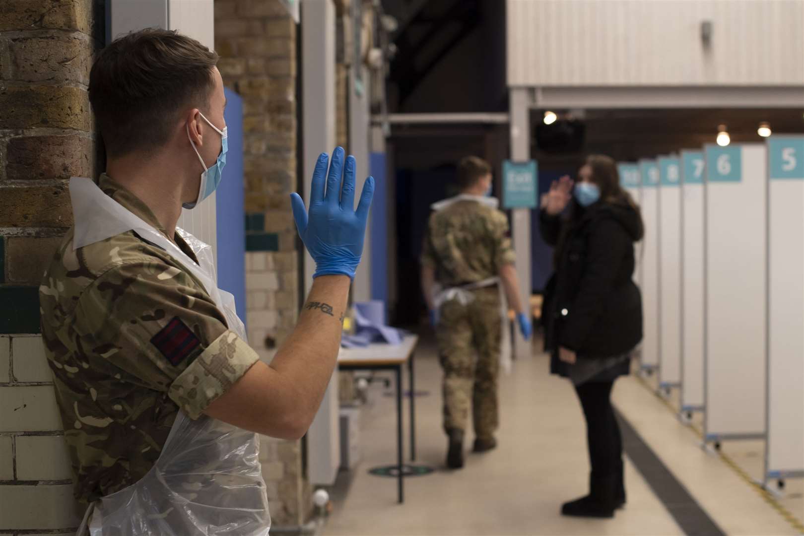 Lance Corporal Jack Lewis of 35 Engineer Regiment at an asymptomatic test centre. Picture: Ministry of Defence
