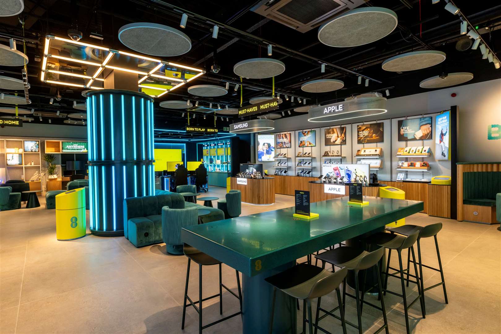 Inside the new EE Experience store at Bluewater. Picture: EE