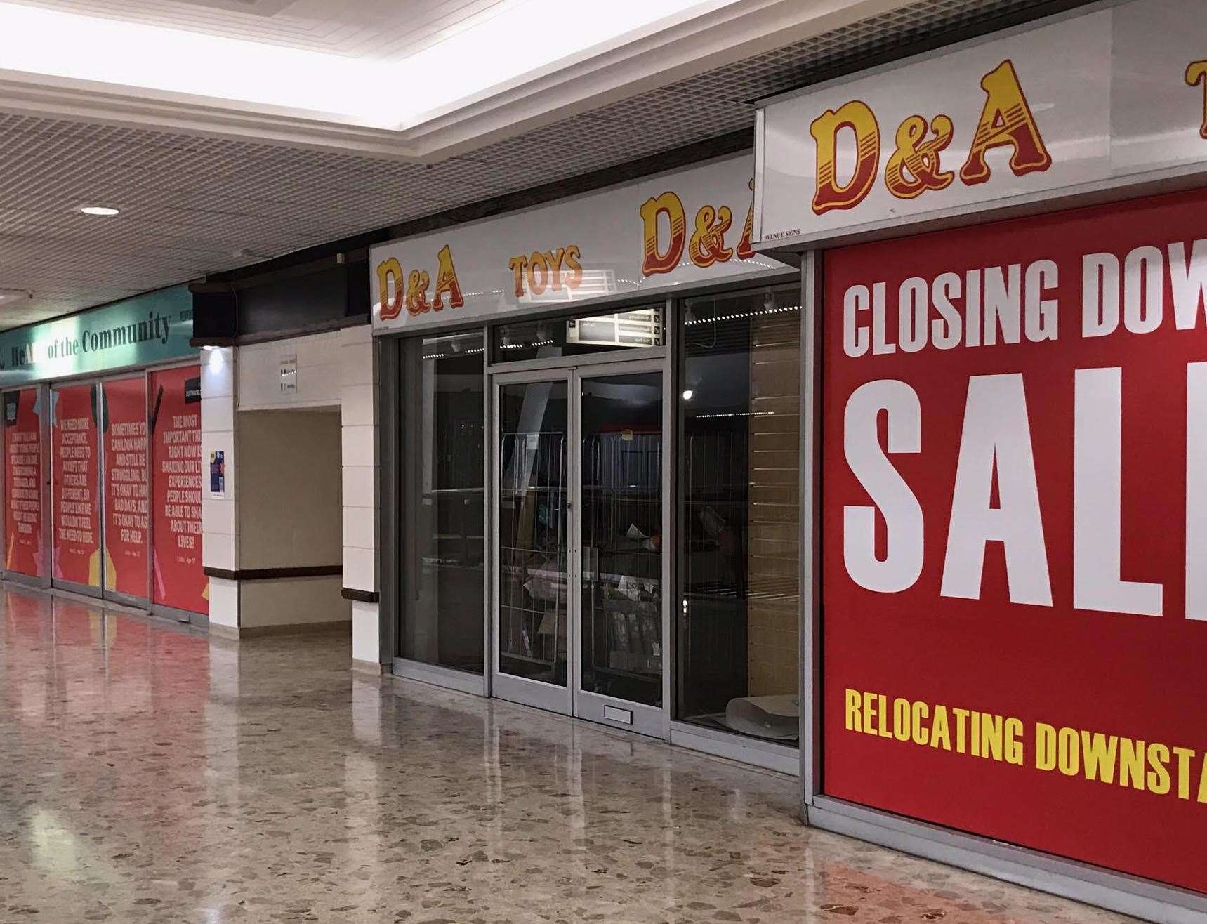 The now-empty D&A Toys store on the first floor of the Pentagon which is expected to be converted into a healthy living centre