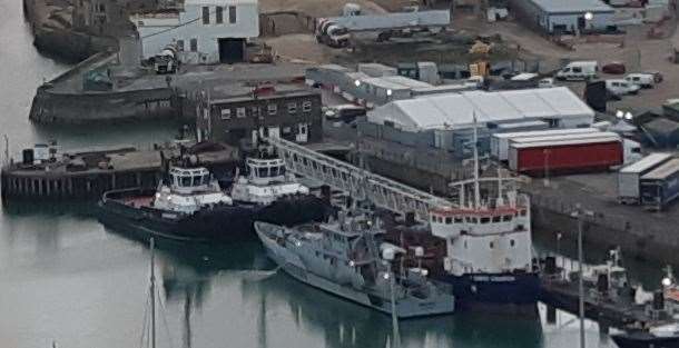 The Tug Haven at Dover Western Docks where rescued asylum seekers wee until recently processed. Picture: Sam Lennon KMG