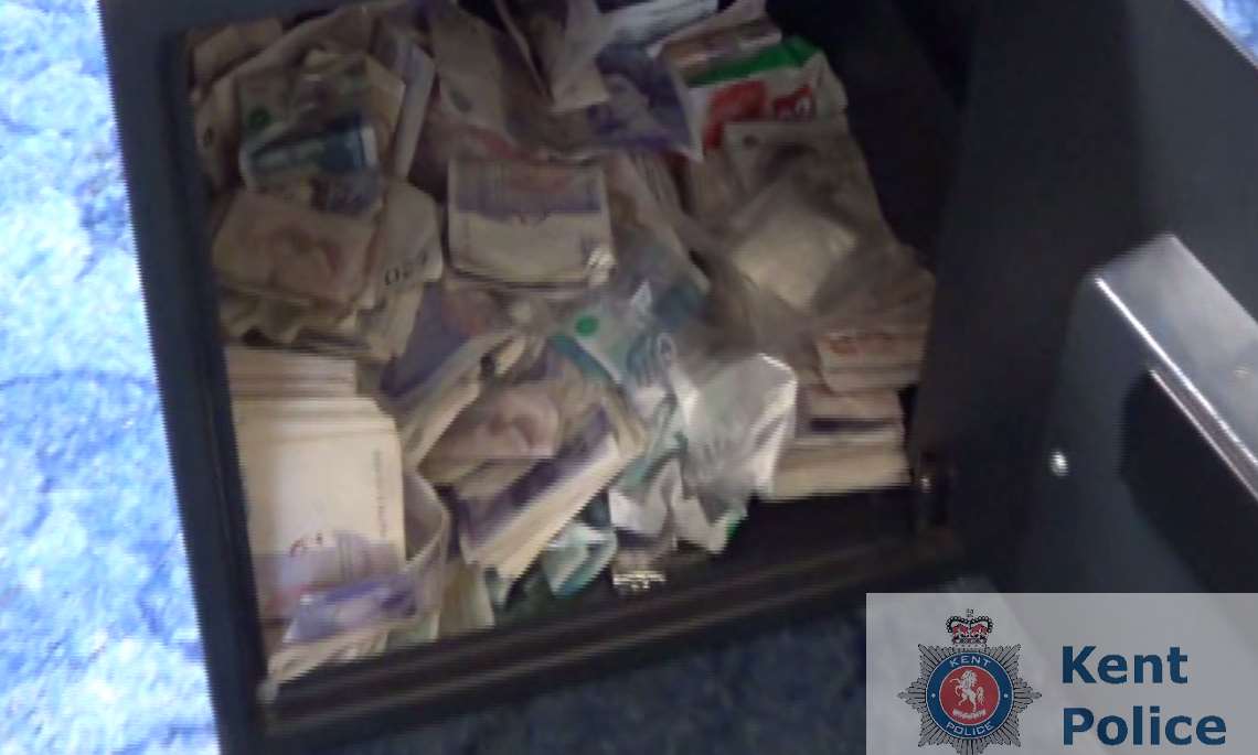 Martin had £6625 stashed in his bedroom. Picture: Kent Police