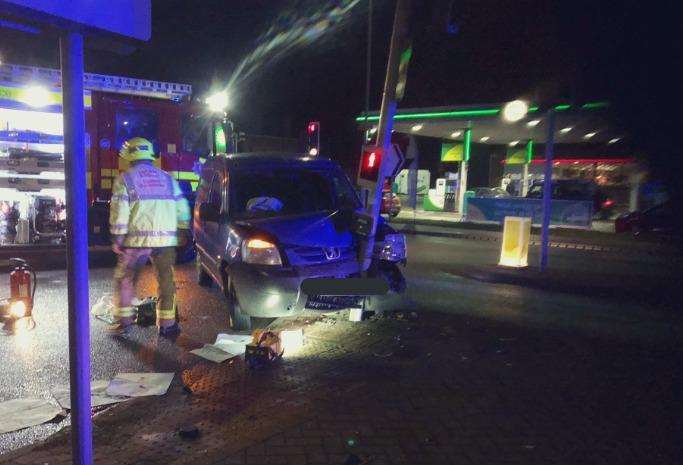 Emergency services dealing with the crash at Queenborough Corner. Picture: Kent Police Swale