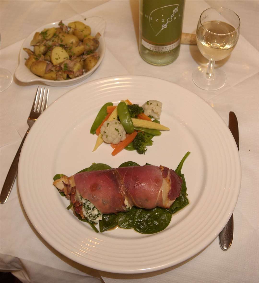 One of the meals on offer in 2005 - chicken breast stuffed with spinach and ricotta cheese