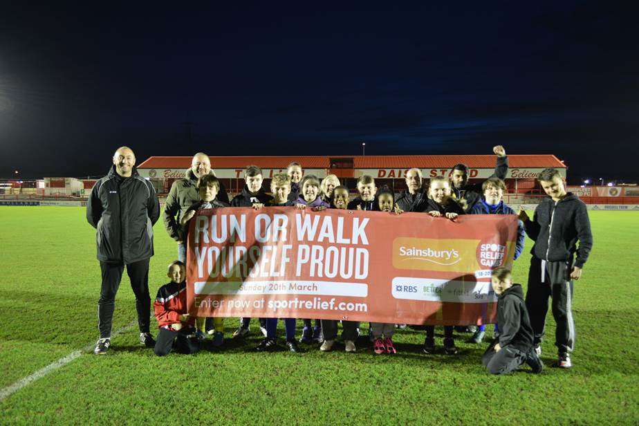 Twenty local people were put through their paces by Ebbsfleet United for Sport Relief.