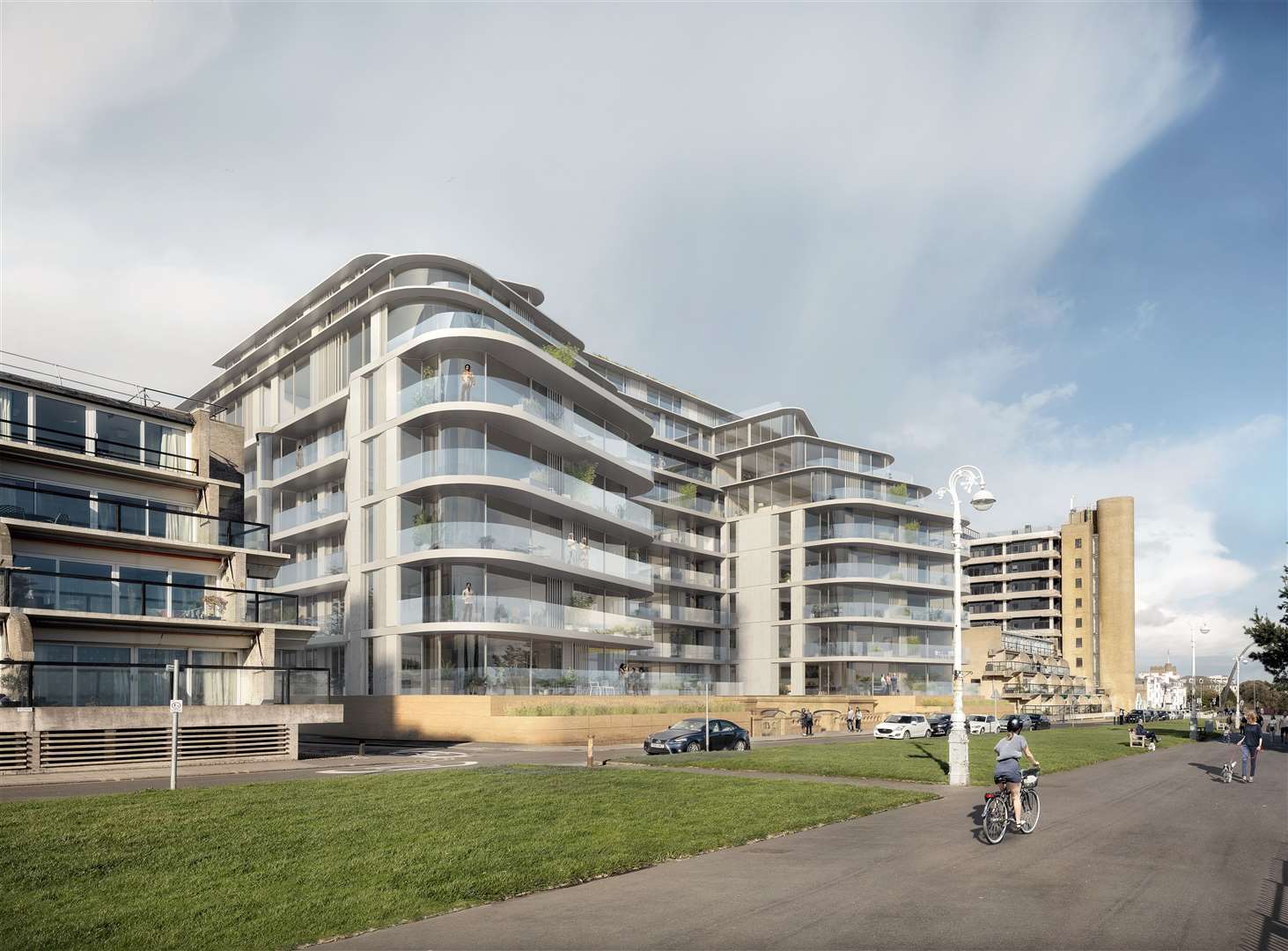 The new block will be nine storeys high and over look the Channel. Image: Hollaway