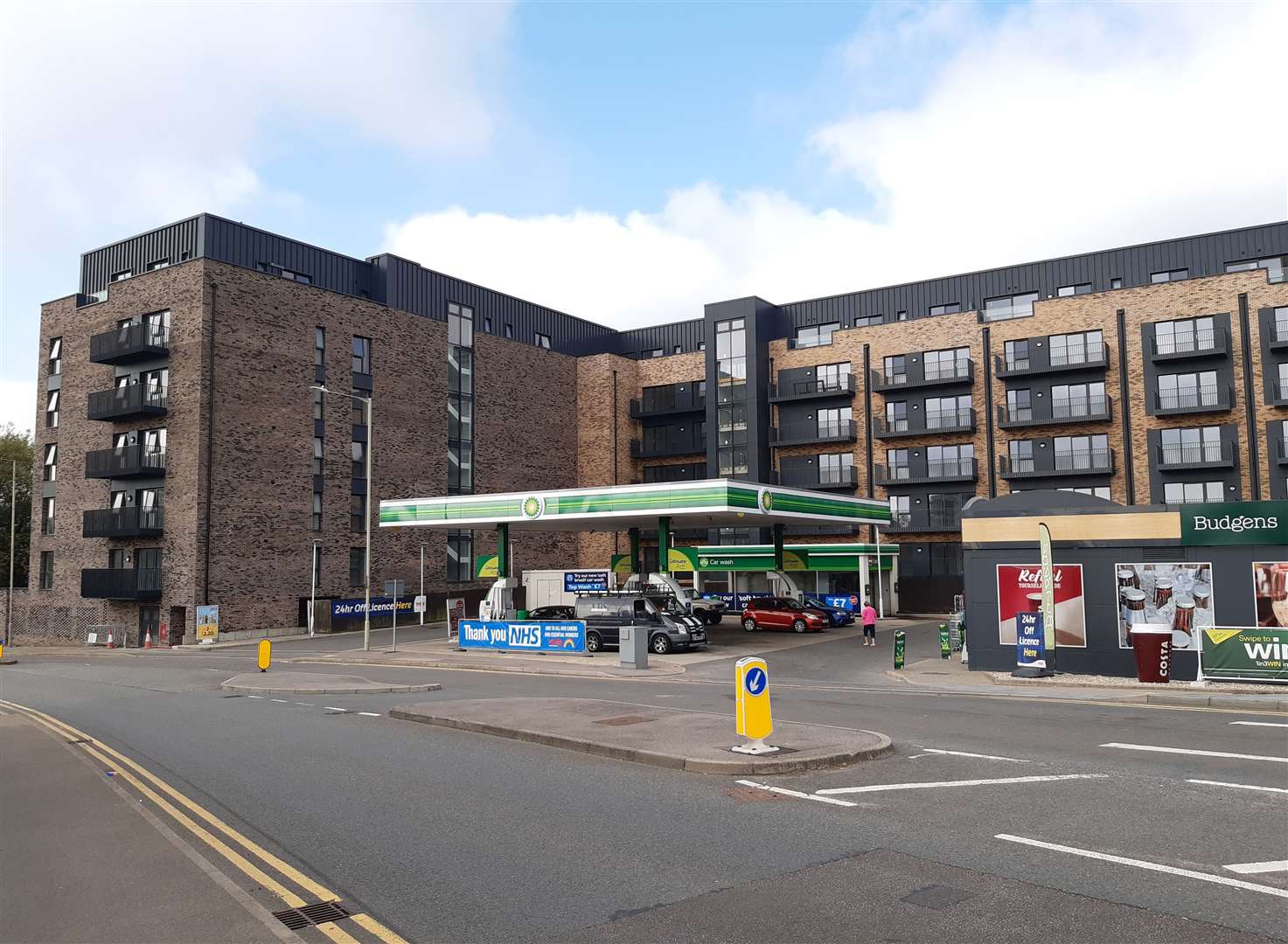 The BP petrol station in Beaver Road - next to the Hampton by Hilton - is now surrounded by 'Victoria Point' flats