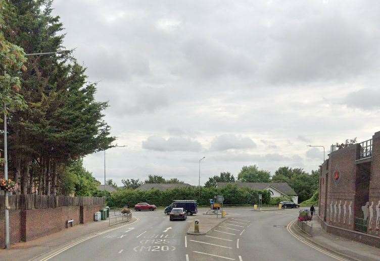 The collision happened in Bartholomew Way towards the roundabout at the junction with Swanley Lane. Photo: Google