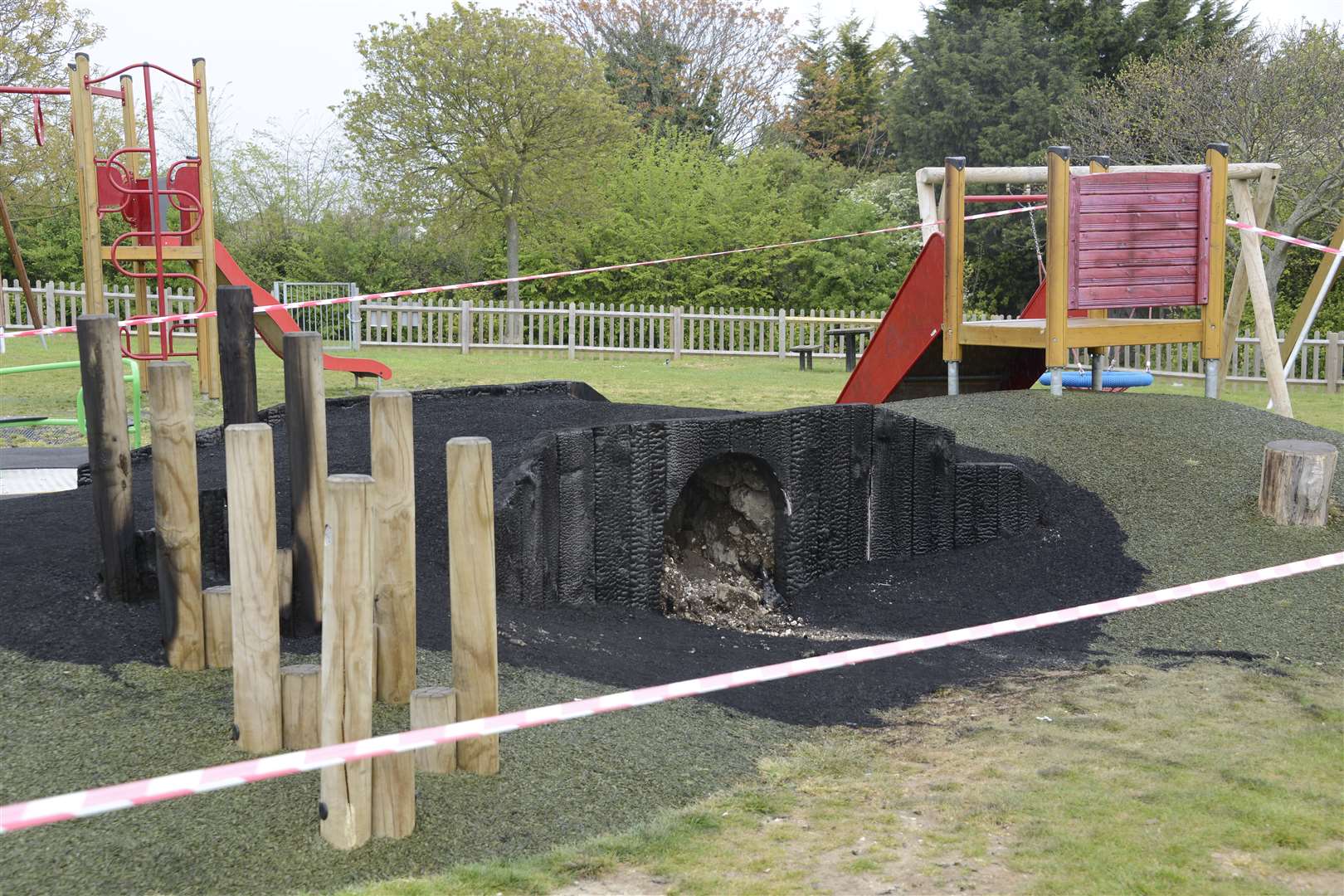 The play area is closed following the fire