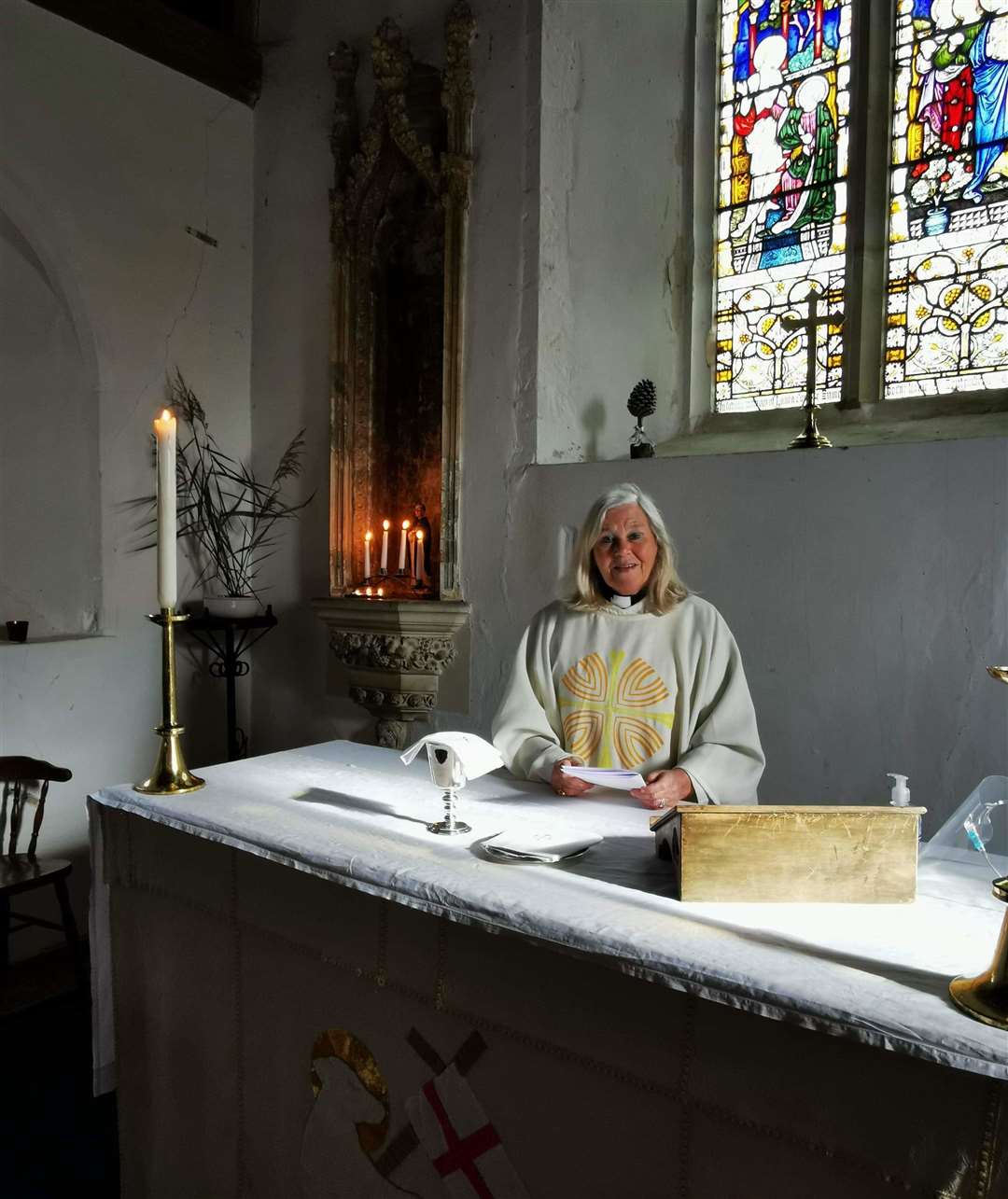 The Rev Cindy Kent made history by becoming the first woman to celebrate Holy Communion at Harty Church on Sunday, November 1, 2020