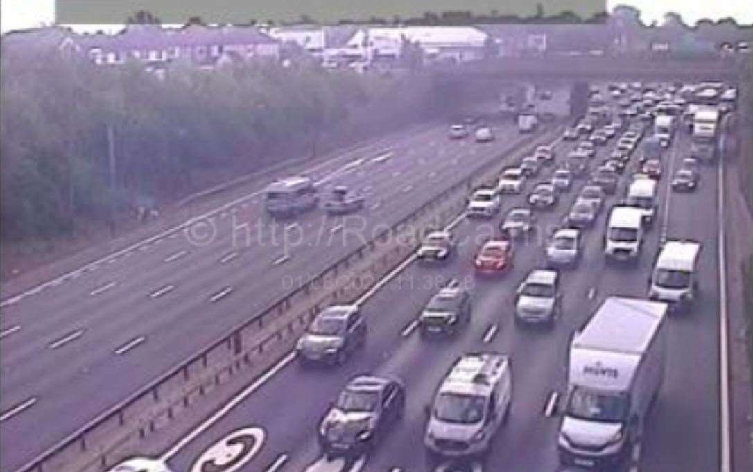 There are six mile queues on the M25. Photo: Highways England