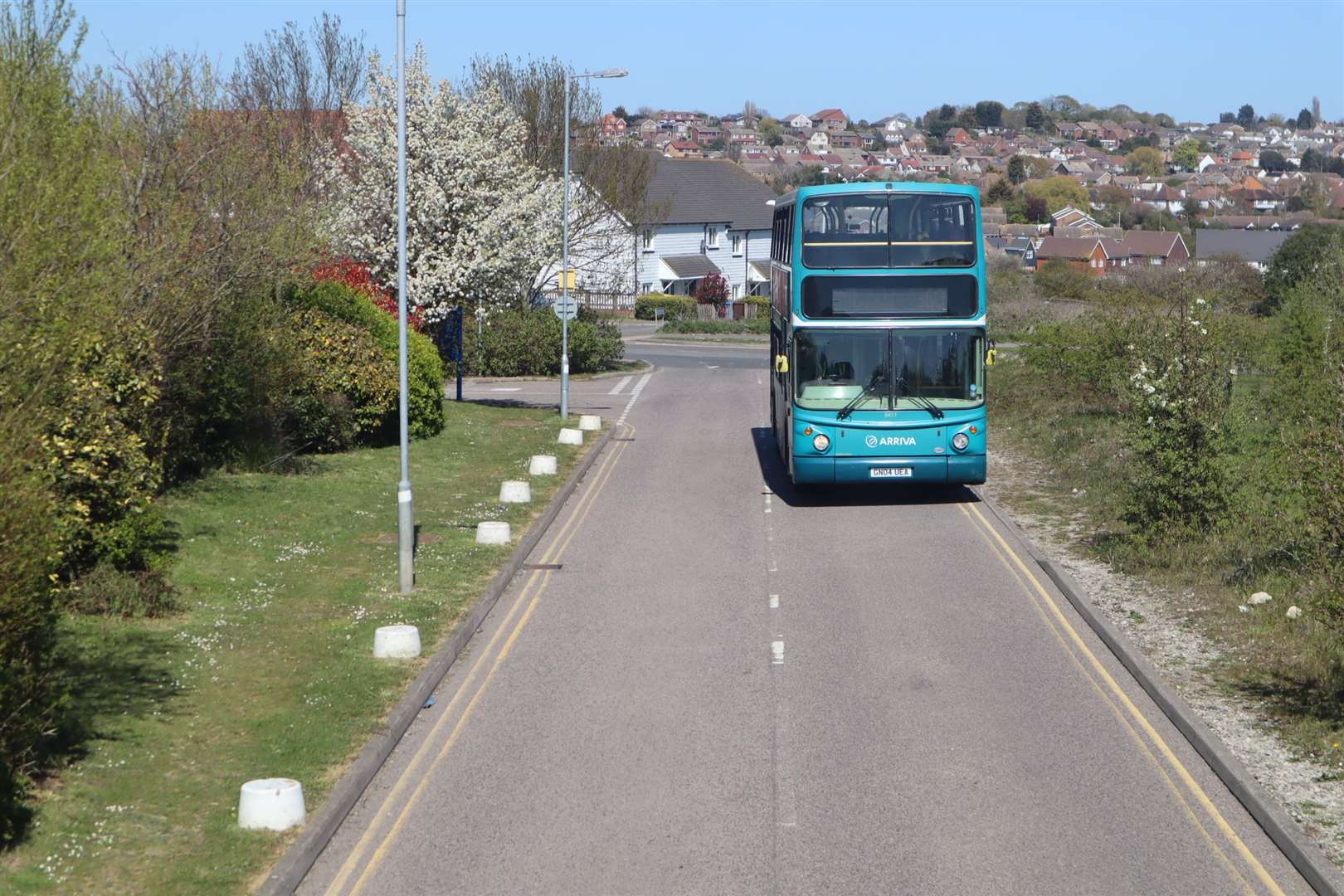 Face to face with another Arriva 360 in the grounds of Sheppey Community Hospital