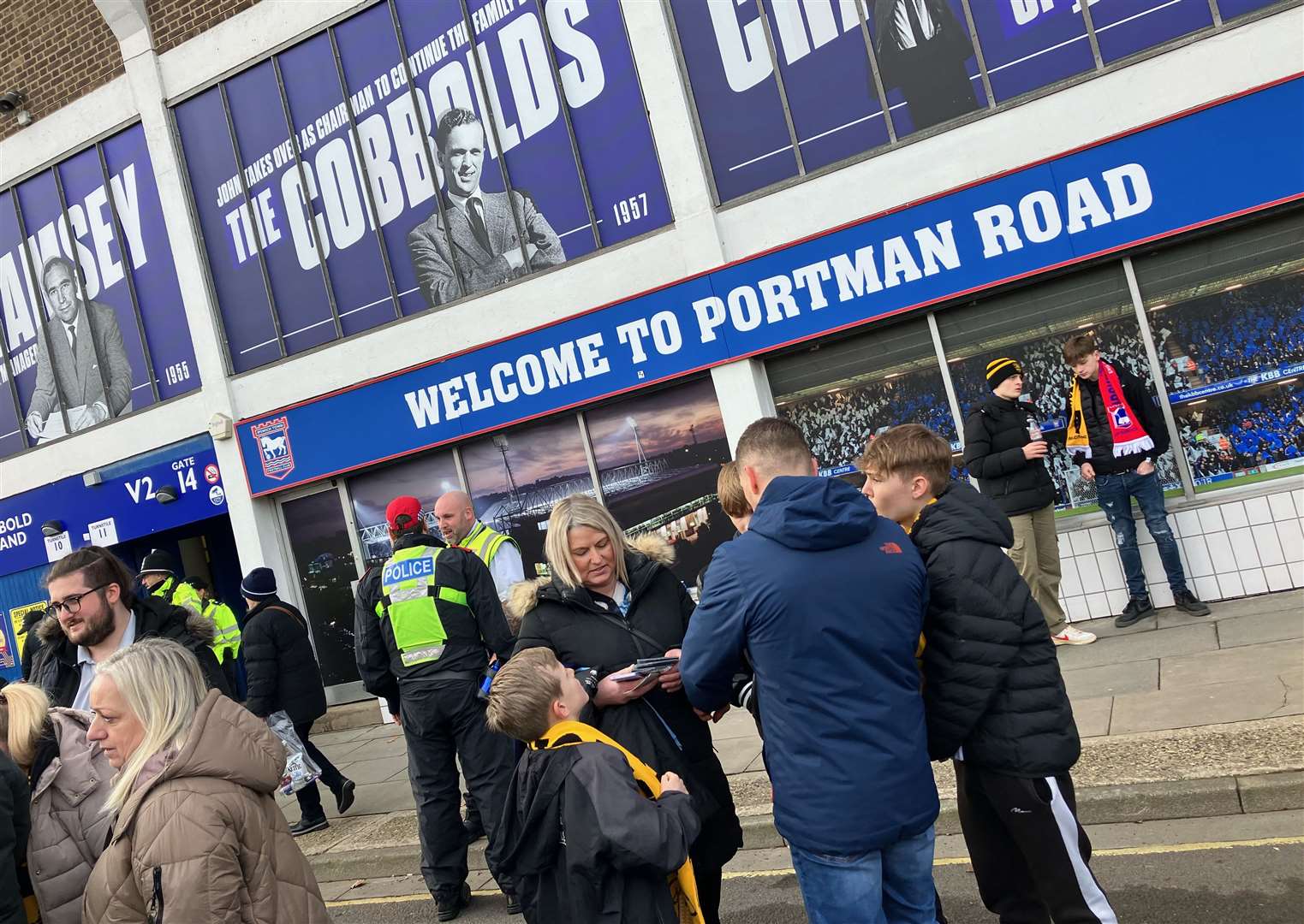 Stones supporters make their way to Portman Road
