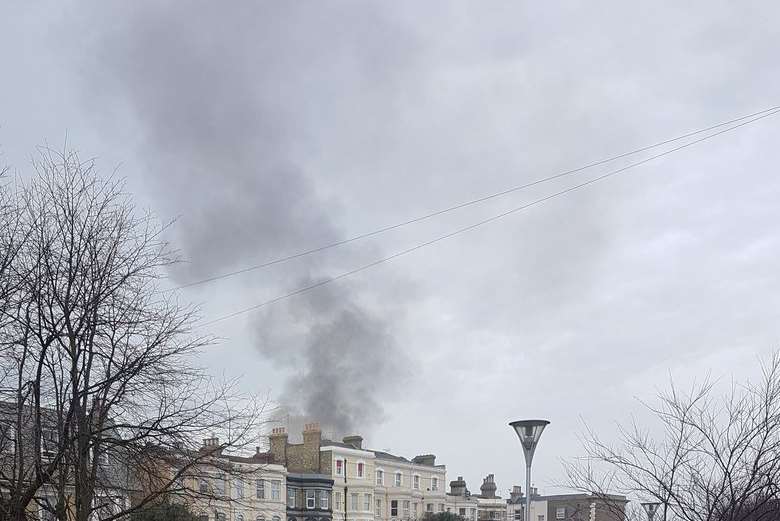 Smoke from the bonfire that raised alarm at Dalby Road, Margate. Photo by: Miss TallAnt
