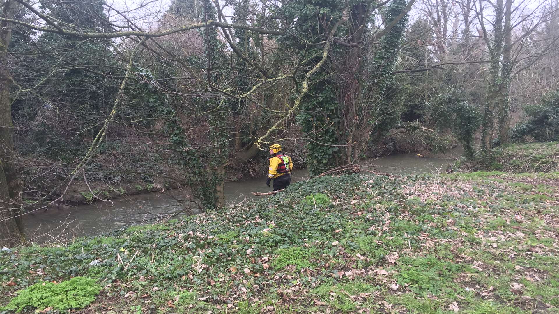 Divers were seen searching the river