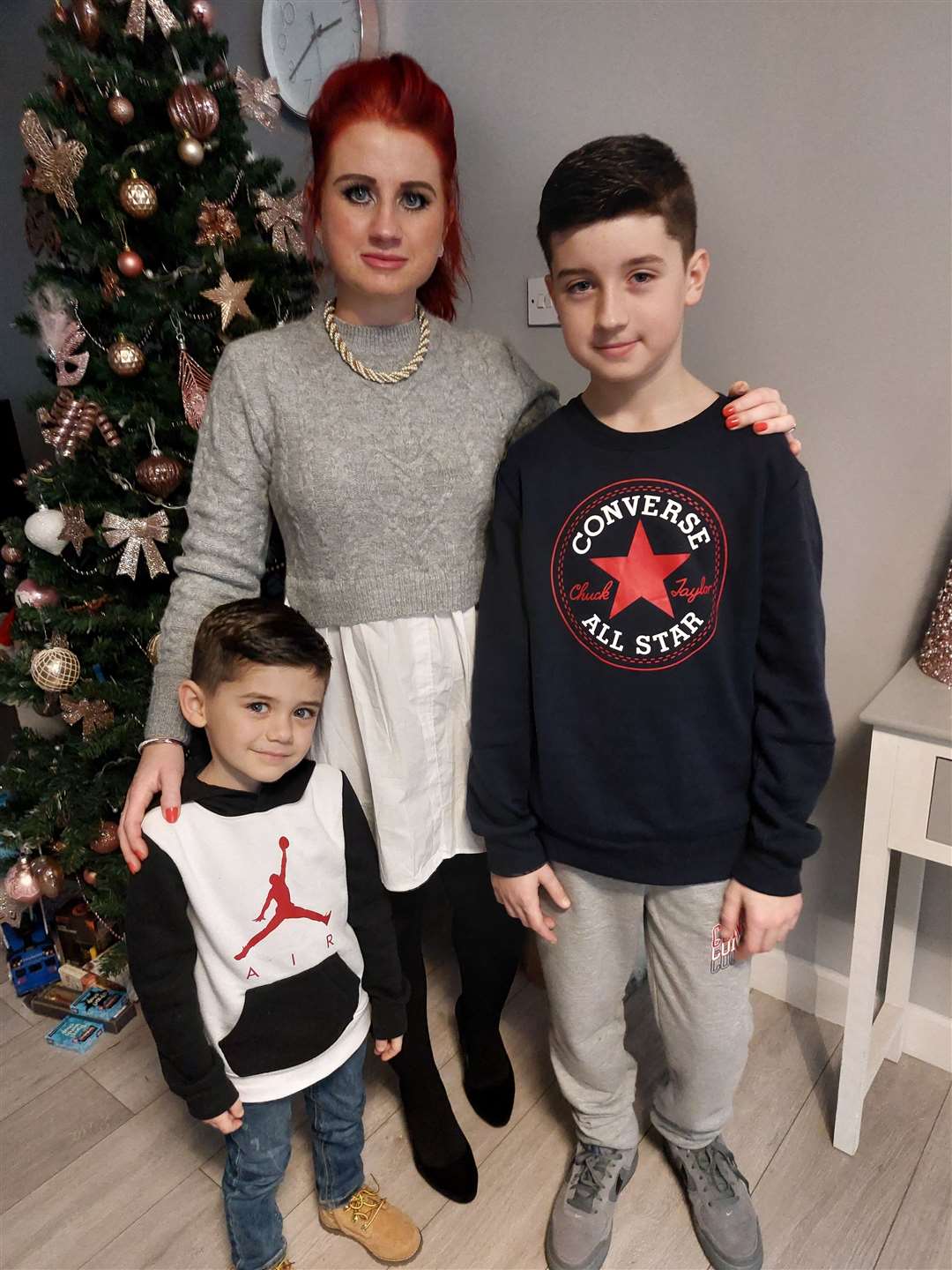 Sittingbourne mum Claire Ionescu with sons Jack, five, and Oliver, aged 11. Picture: Claire Ionescu