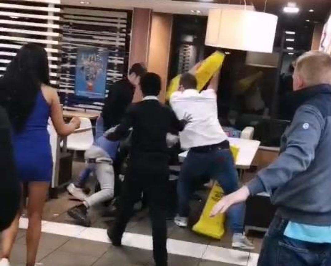 The scene in McDonald's in Strood, in the early hours of Saturday, April 21 (9377156)