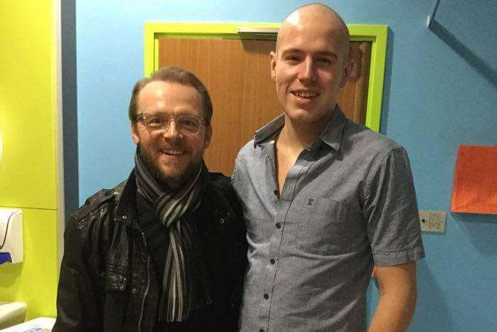 James with Star Trek and Shaun of the Dead star Simon Pegg.