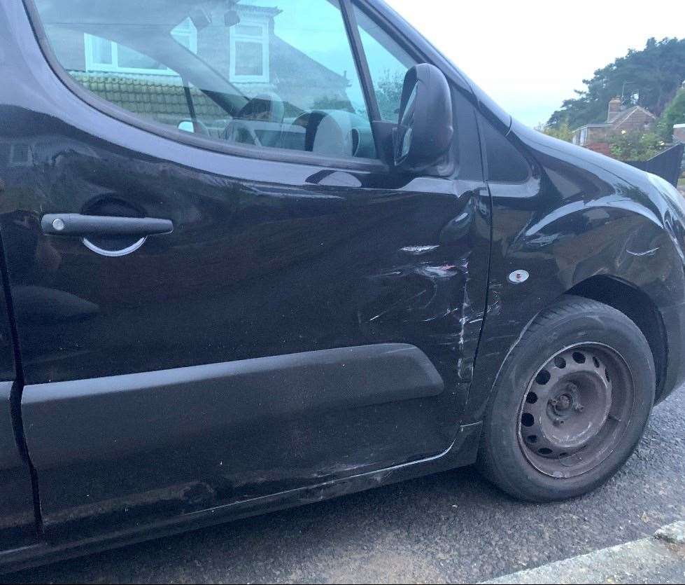 The damage to Mr Davidson's van