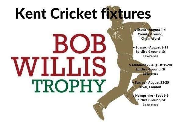 Kent Cricket fixtures for the Bob Willis Trophy (39088088)