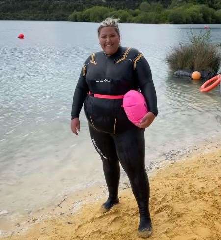 Laura Adlington went open water swimming at St Andrew's Lake Photo: @laura.adlington (56543577)