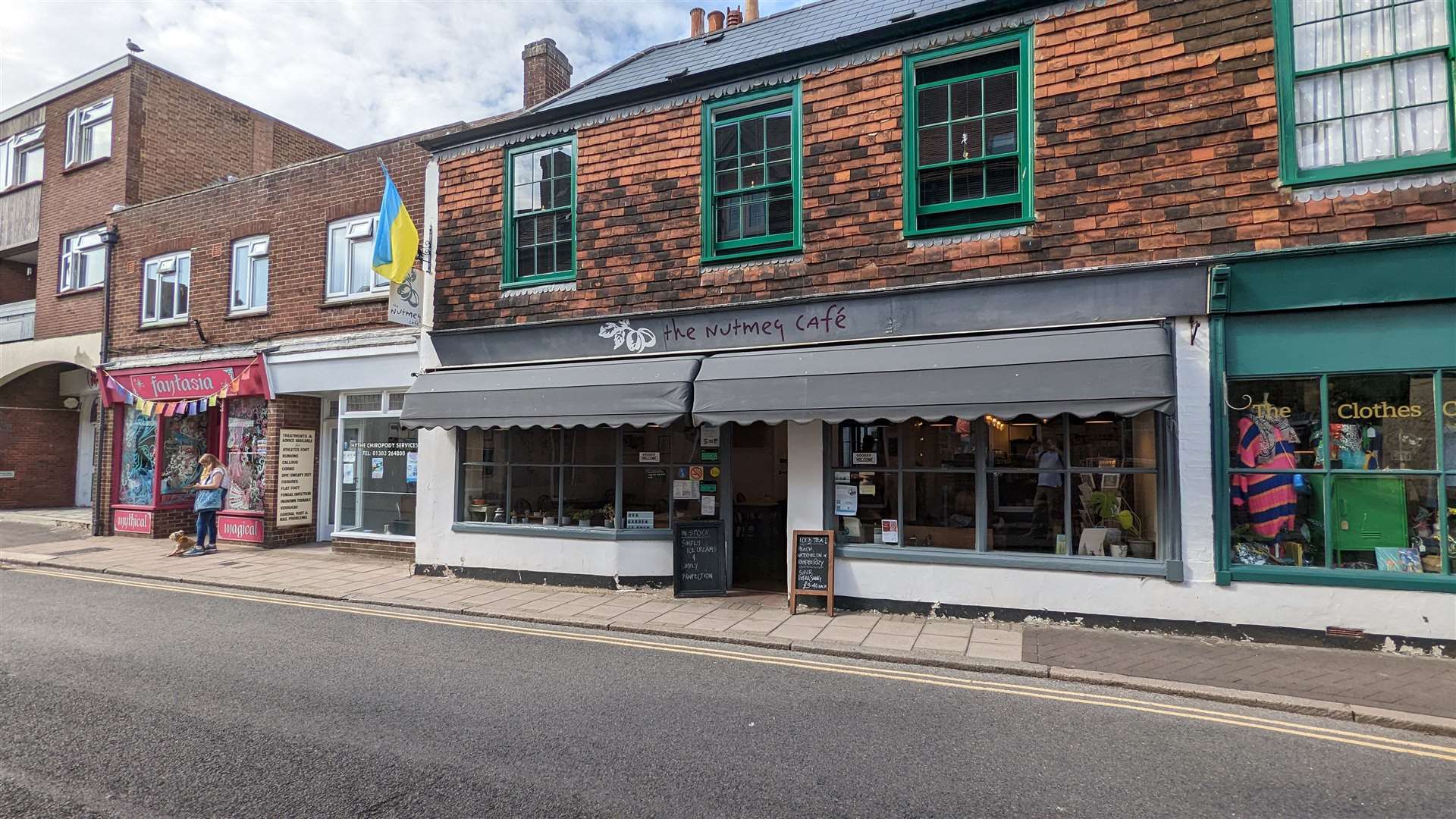 The popular, cosy Nutmeg cafe on the High Street in Hythe - but will it survive the winter?