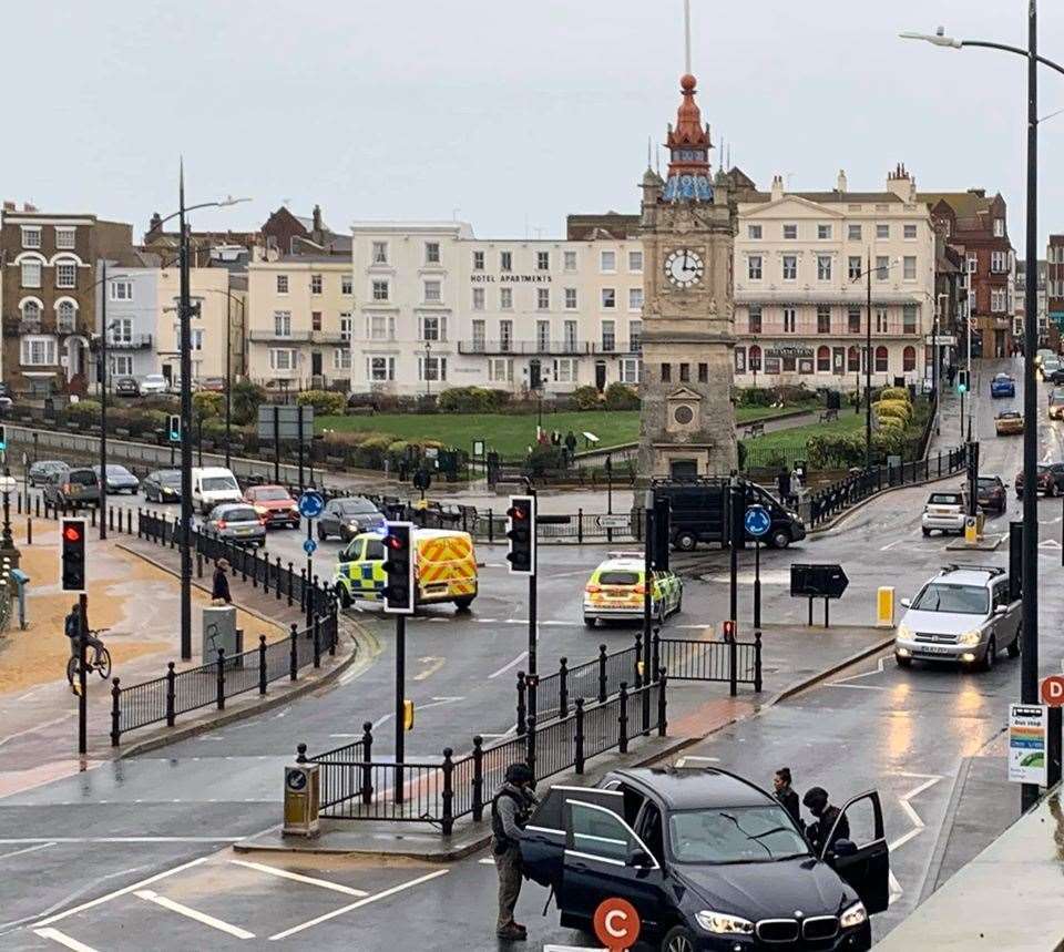 A large police presence in Marine Terrace on Margate seafront. Picture: Thanet from My Perspective