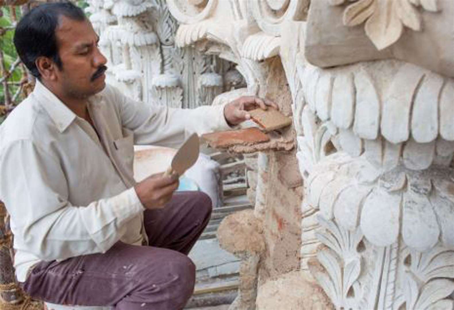 Restoration at Durbar Hall, Hyderabad in India (Harvey Presence/Platinum Jubilee Heritage Training Programme/PA)