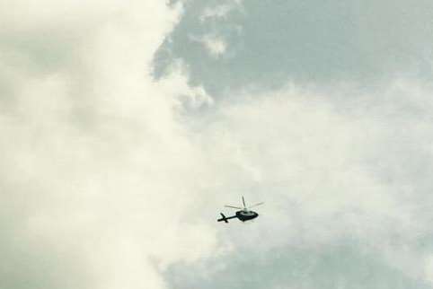 The air ambulance leaving the scene this afternoon. Picture by @payno84