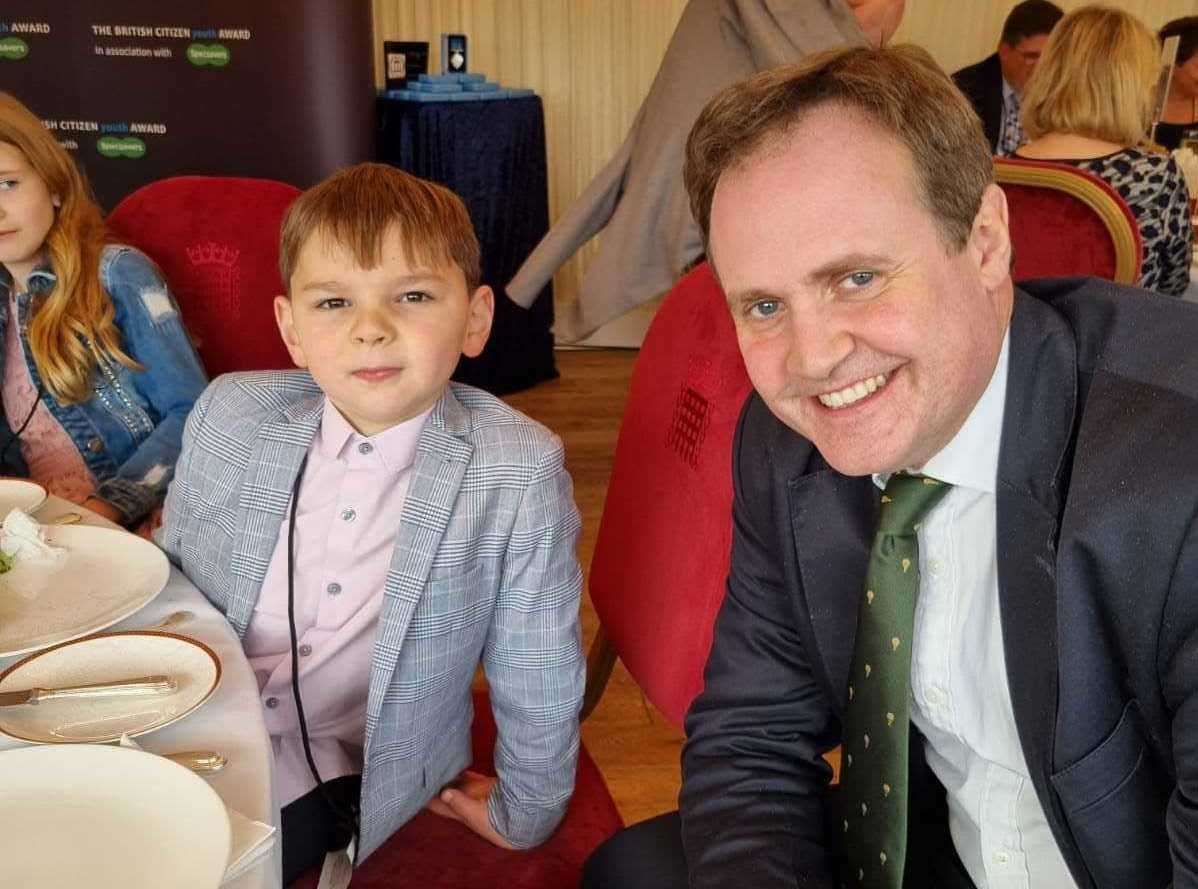 Tony Hudgell, from Kings Hill, with Tom Tugendhat Picture: Paula Hudgell