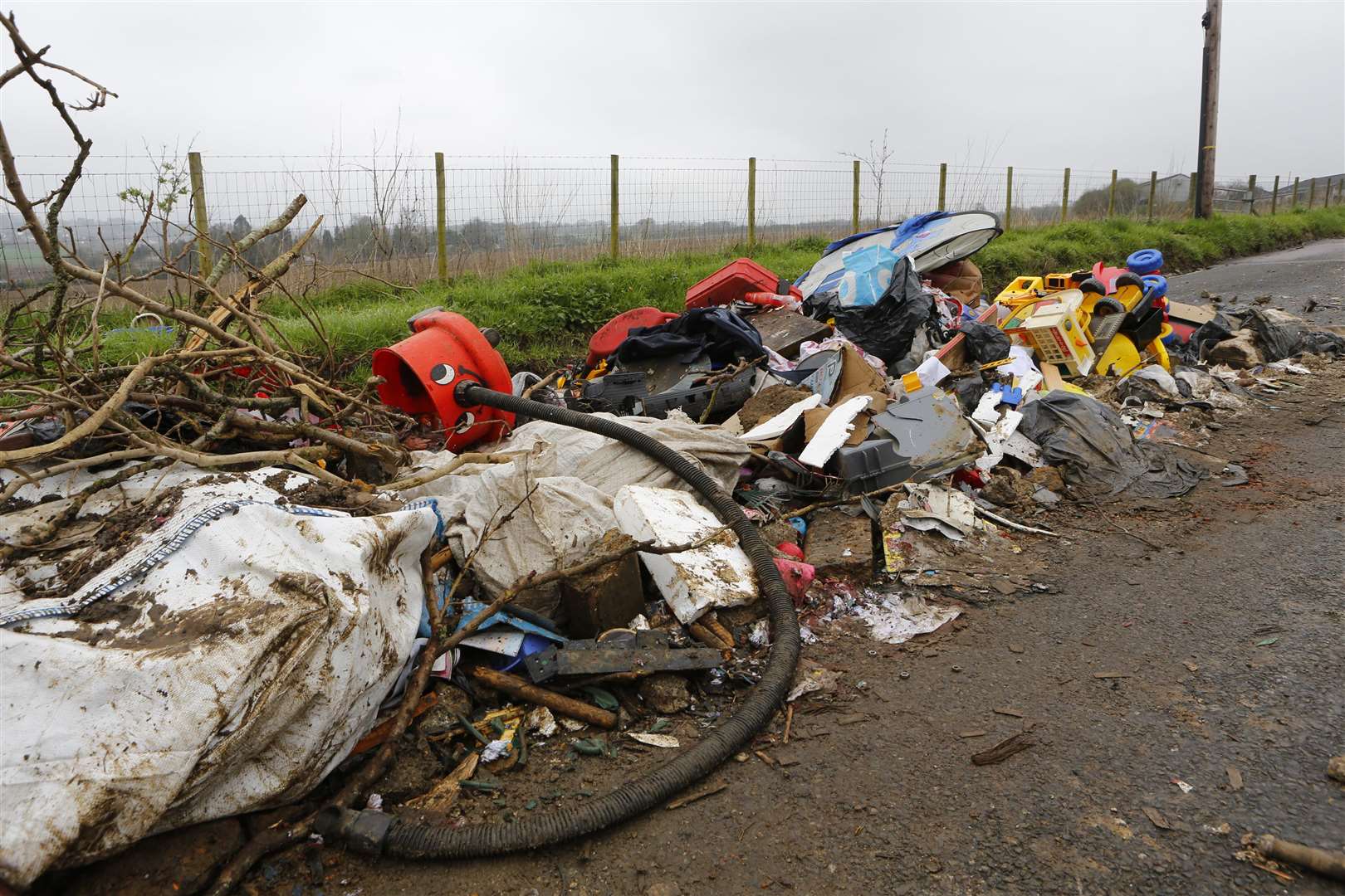 The rubbish has been tipped just half a mile from Tovil Tip. Picture: Andy Jones (1482555)