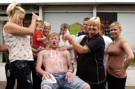 Paul Constable has his chest waxed for the appeal