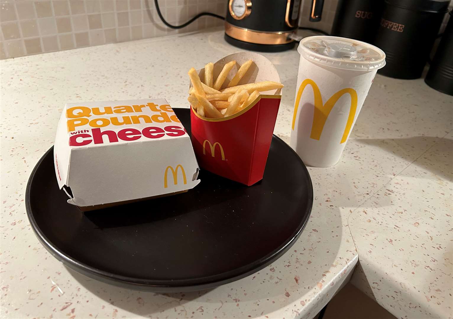The McDonald's takeaway was cold and overpriced
