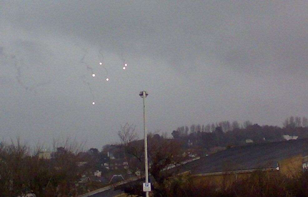 Lights spotted over Hythe on Valentines Day. But their origin remains a mystery as the MoD confirmed they were not from the nearby ranges Picture: Fred Parker