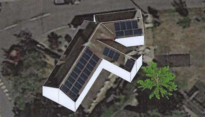 An illustration of the proposed layout of the solar panels