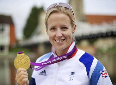 Paralympic rower Naomi Riches has completed a gruelling world record attempt