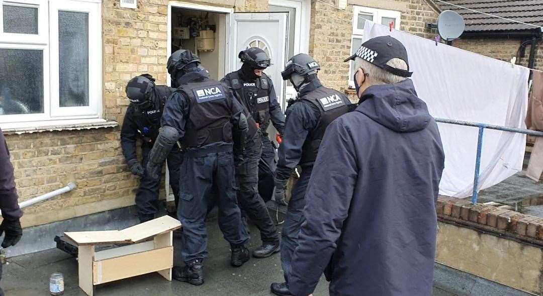 NCA officers raided a property in east London. Picture: NCA