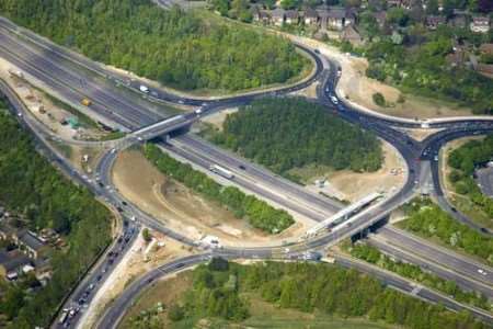 An aerial view of junction 10 of the M20: Picture courtesy: Countrywide Photographic