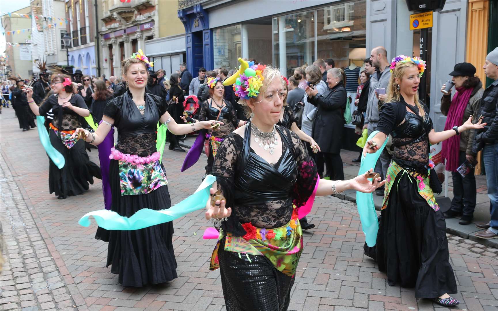 The Tribal Banshees on a parade at the Sweeps Festival in Rochester. Picture: John Westhrop