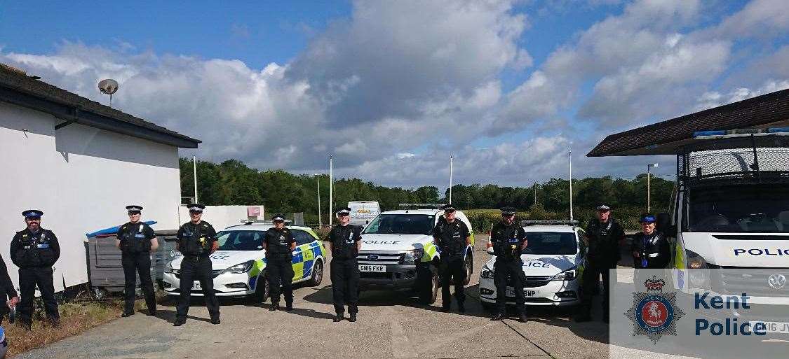Officers from Dover CSU who took part in the disruption work on Sunday, June 28. Picture: Kent Police
