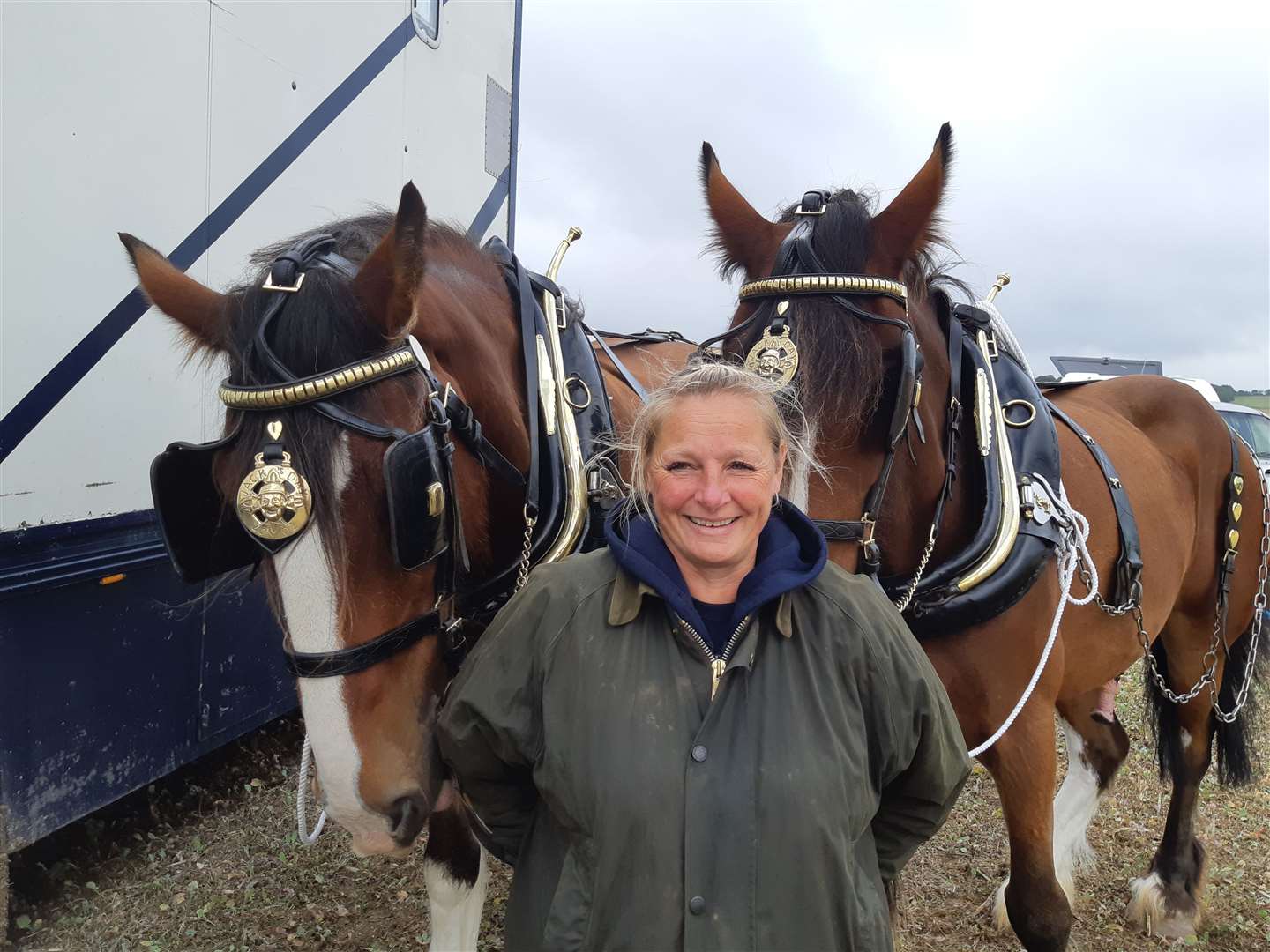 Clare Hayler with her horses Sid, left, and Sam