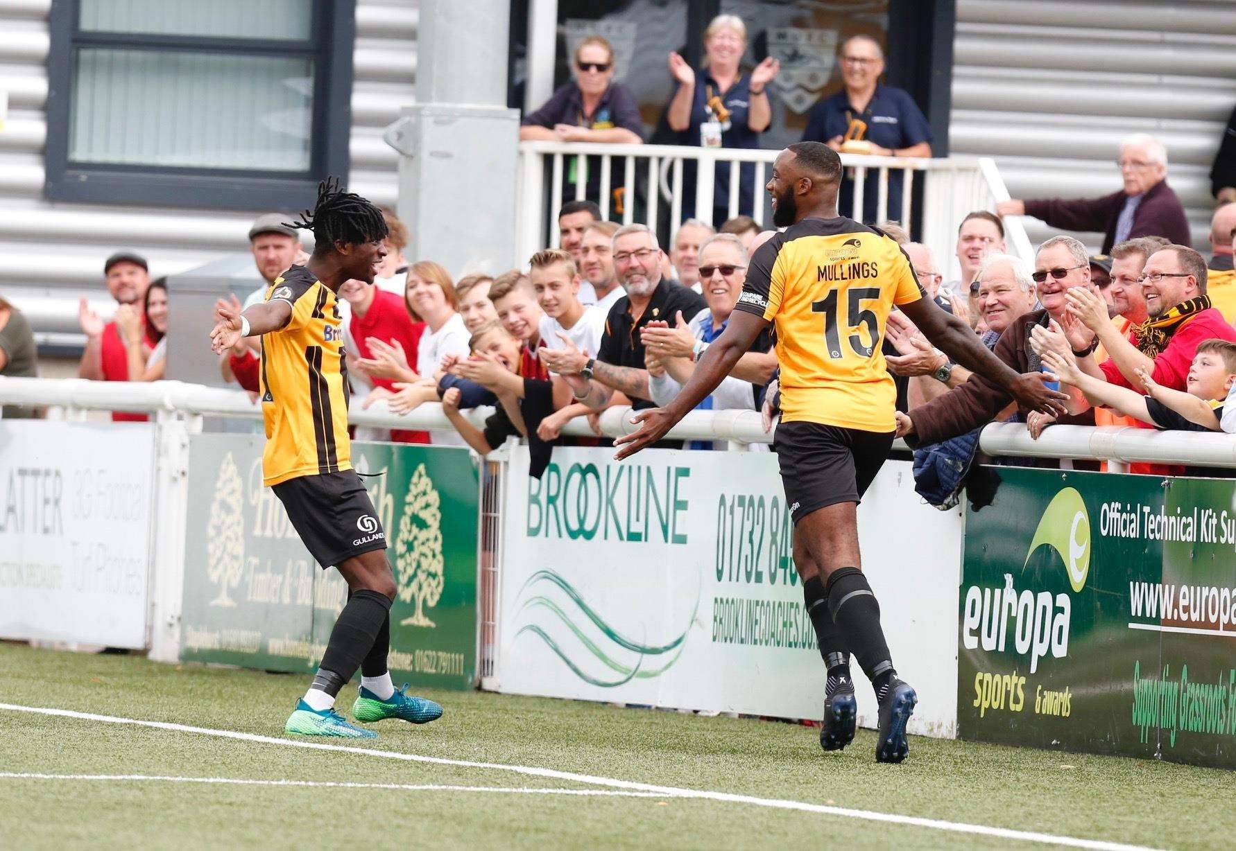Shamir Mullings has just put Maidstone in front Picture: Matthew Walker