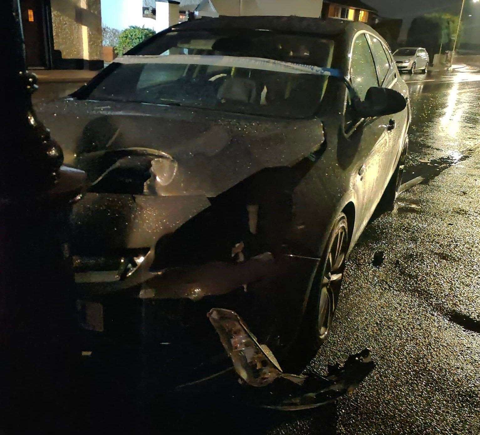 A car was damaged following the crash in Mickleburgh Hill, Herne Bay