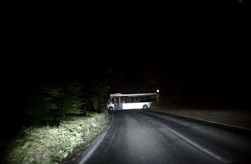 The bus was left blocking the road. Picture: SWNS